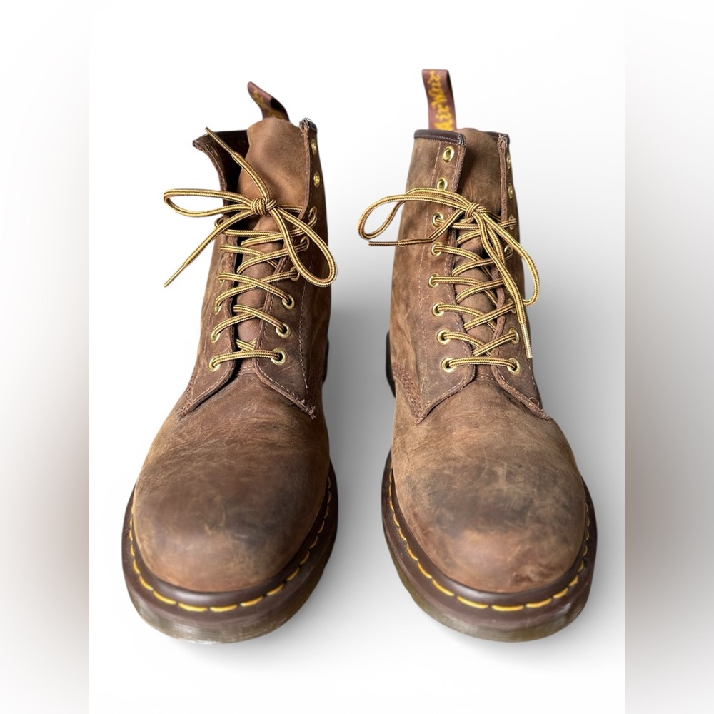 Dr. Martens 1460 Brown Crazy Horse Leather 8 Eye Boots Men’s US 12 UK 11 - Picture 2 of 8